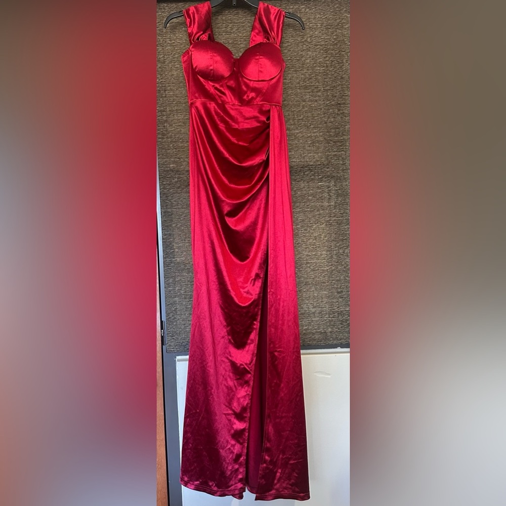 SHEIN Red Satin Gown
